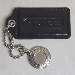 Coach Black Hangtag With Silver Charm